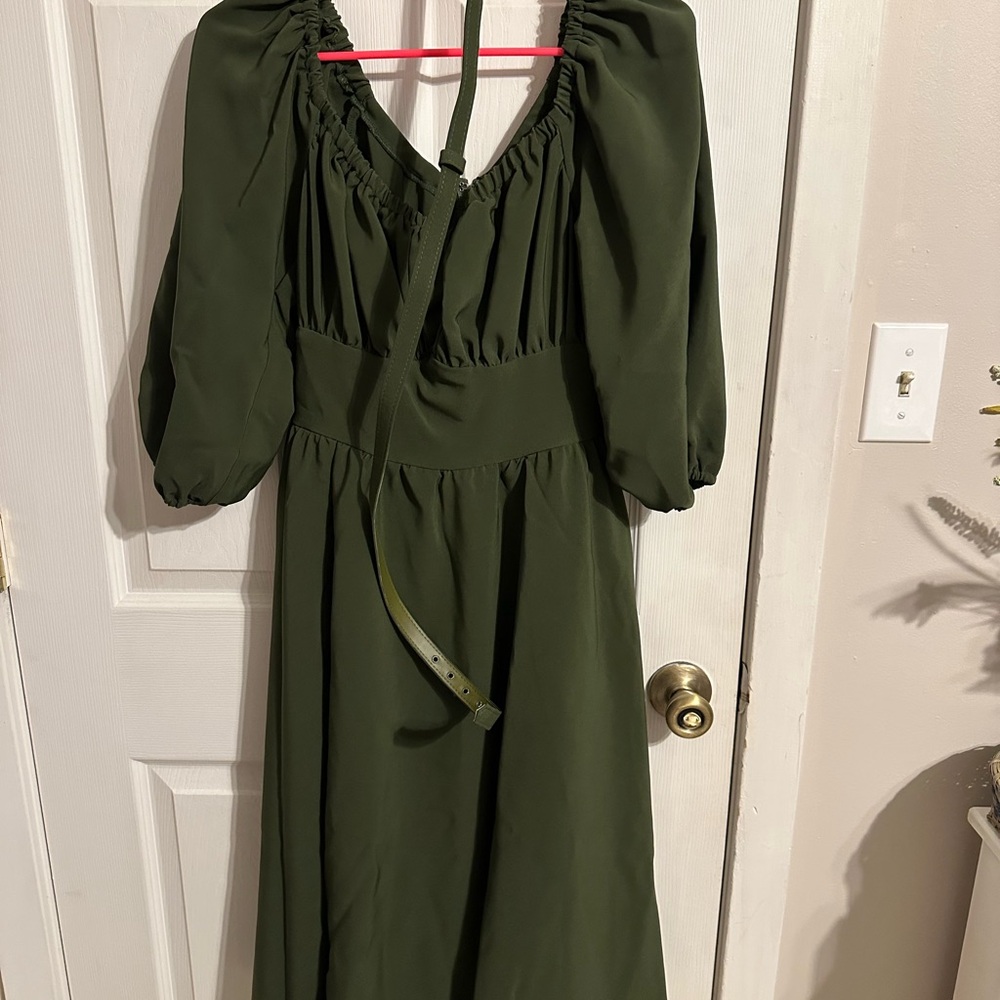 Vixen by Micheline Pitt Olive Vacation Dress